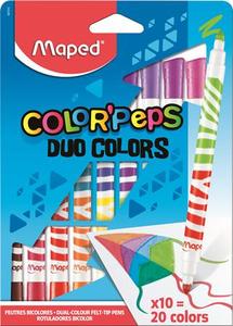 Filckészlet 10 db, MAPED Color`Peps Duo, kétvégű, 20 szín