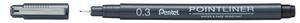 Filc 0,3 mm, PENTEL Pointliner S20P-3A, fekete