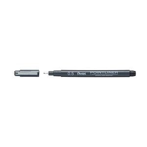 Filc 0,5 mm, PENTEL Pointliner S20P-5A, fekete