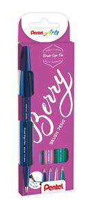 Ecsetfilc PENTEL SES15B-4, (tengerkék+türkiz+lila+burgund) 4 db klt
