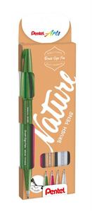 Ecsetfilc PENTEL SES15N-4, (zöld+pink+barna+szürke) 4 db-os készlet
