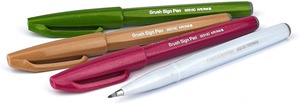 Ecsetfilc PENTEL SES15N-4, (zöld+pink+barna+szürke) 4 db-os készlet
