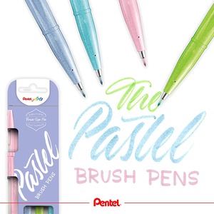 Ecsetfilc PENTEL SES15N-4, (v.pink+v.kék+szürkés kék+v.zöld) 4 db