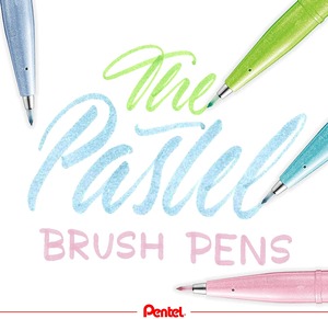 Ecsetfilc PENTEL SES15N-4, (v.pink+v.kék+szürkés kék+v.zöld) 4 db