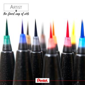 Ecsetfilc PENTEL SESF30C-EX, Artist, hajlékony tűhegyű, barna