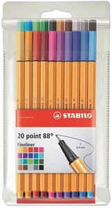 Filckészlet STABILO Point 8820 vízbázisú, 0,4 mm, 20 db-os készlet