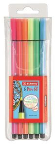 Filckészlet STABILO Pen 6806, neon színek, 1 mm, 6 db-os készlet