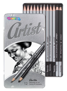 Ceruza készlet 12 db-os, COLORINO Artist, kerek, fémdobozban