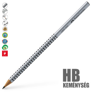 Ceruza HB, FABER-CASTELL Grip 2001, háromszögletű, ezüst testszínű