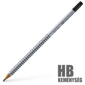 Ceruza HB, FABER-CASTELL Grip 2001 radírvégű, háromszögű, ezüst test