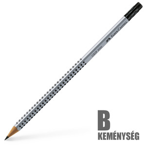 Ceruza B, FABER-CASTELL Grip 2001 radírvégű, háromszögű, ezüst test