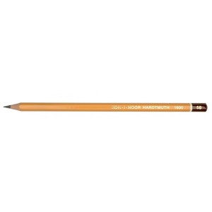 Ceruza 5B, KOH-I-NOOR 1500, hatszögű, lakkozott külsővel, sárga