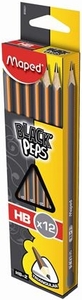 Ceruza HB, MAPED Black`Peps, háromszögletű, gumírozott test