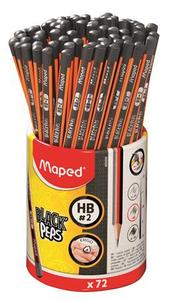 Ceruza HB, MAPED Black`Peps, háromszögletű, gumirozott test
