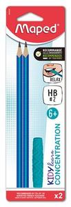 Ceruza HB, MAPED Kidy Learn Concentration, 2 db-os, h&aacute;romsz&ouml;gletű,