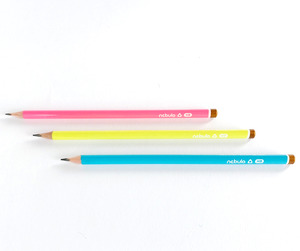 Ceruza HB, NEBULO, háromszögű, rózsaszín, kék és sárga színű testtel