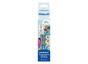 Ceruza B, PELIKAN Combino, háromszögű, vastag, kék,