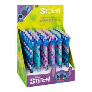 Golyóstoll, COLORINO Stitch, nyomógombos, radírozható, kék íráskép