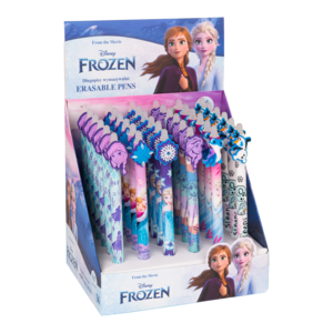 Golyóstoll, COLORINO Frozen, nyomógombos, radírozható, kék íráskép