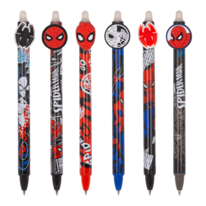 Golyóstoll, COLORINO Spiderman nyomógombos, radírozható, kék íráskép