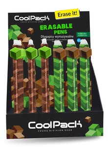 Golyóstoll, COLORINO Cool Pack nyomógombos, radírozható, City Jungle