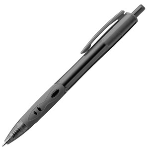 Golyóstoll LUXOR Micra, nyomógombos, gumírozott, 0,5 mm, fekete
