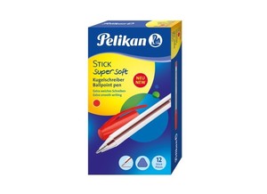 Golyóstoll PELIKAN Stick Soft, eldobható, kupakos, piros
