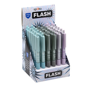 Golyóstoll SPOKO 0166 Flash, nyomógombos, 3 pasztell színben