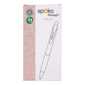 Golyóstoll SPOKO 0111 ReLeaf Fruity, nyomógombos, kék írás, vegyes,