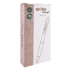 Golyóstoll SPOKO 0111 ReLeaf Fruity, nyomógombos, kék írás, vegyes,