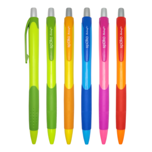 Golyóstoll SPOKO 0111 ReLeaf Fruity, nyomógombos, vegyes színek