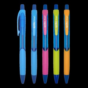 Golyóstoll SPOKO 0116 ReLeaf Aqua, nyomógombos, kék írás, vegyes