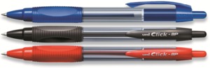 Golyóstoll UNI XSB-R7 Click, 0,3 mm, nyomógombos, piros