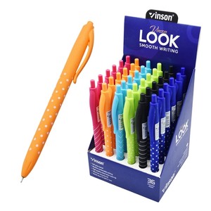 Golyóstoll VINSON 3202 Look, nyomógombos, olajzselés, vegyes színek