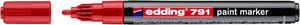 Lakkfilc EDDING 791, kúpos, 1-2 mm, műanyagtestű, piros