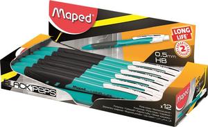 Nyomósirón 0,5 mm, MAPED Long Life, műanyag, kék