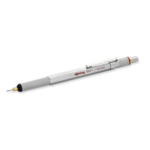 Nyomósiron 0,5 mm, ROTRING 800 + hybrid + érintőceruza, fémtestű ezüst