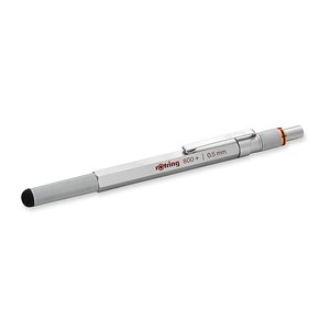 Nyomósiron 0,5 mm, ROTRING 800 + hybrid + érintőceruza, fémtestű ezüst