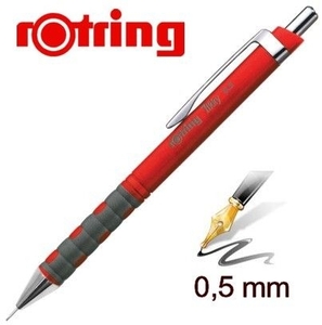 Nyomósiron 0,5 mm, ROTRING Tikky III, műanyag testű, piros