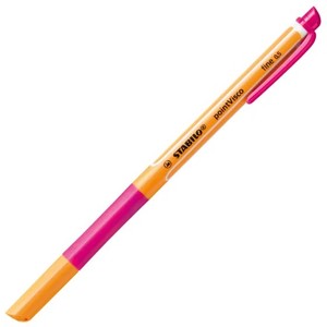 Rollertoll STABILO PointVisco, 0,5 mm, sárga műanyagtest, rózsaszín