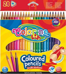 Színes ceruza 24 db, COLORINO Kids Trio, háromszögletű, 24 szín