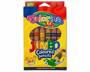 Színes ceruza 6 db, COLORINO, Jumbo, rövid, háromszögletű, hegyezővel,