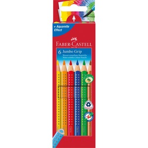 Színes ceruza 6 db készlet, FABER-CASTELL Grip 2001Jumbo, háromszögű