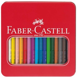 Színes ceruza 16 db készlet, FABER-CASTELL Grip 2001 Jumbo fémdobozos