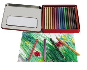Színes ceruza 16 db készlet, FABER-CASTELL Grip 2001 Jumbo fémdobozos