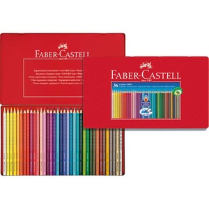 Színes ceruza 36 db készlet, FABER-CASTELL Grip 2001, fémdobozban