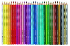 Színes ceruza 36 db készlet, FABER-CASTELL Grip 2001, fémdobozban