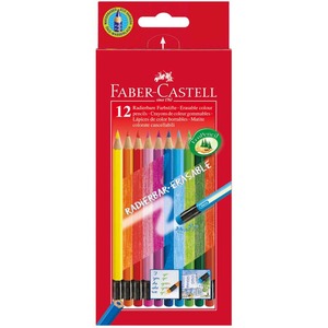 Színes ceruza 12 db készlet, FABER-CASTELL, + színes radírral