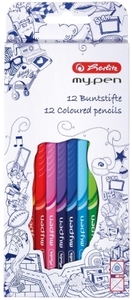 Színes ceruza 12 db, HERLITZ, My.Pen, vékony, háromszögletű, lakkozott