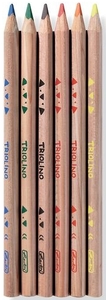 Színes ceruza 6 db, HERLITZ Trilino, vastag, háromszögletű, natúrfa